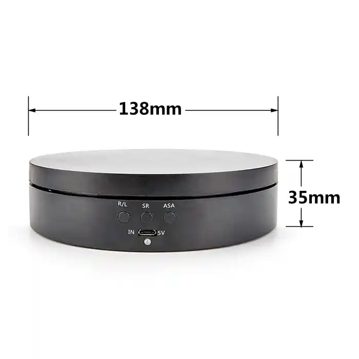 Hive RT-360 3 in 1 electric turntable 360 degree electric rotating display stand with remote control for photography product display jewelery watch 3d models collectibles (black)